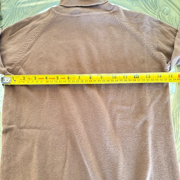 Zara Women's Cotton Blend Turtleneck Sweater Brown Long Sleeve Pullover M - Picture 7 of 7